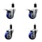 Service Caster 3.5'' SS Blue Poly Swivel 1-1/4'' Expanding Stem Caster Set 2 Total Lock Brakes, 4PK SCC-SSEXTTL20S3514-PPUB-BLU-2-S2-114 - alternate 1